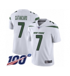 Men's New York Jets #7 Chandler Catanzaro White Vapor Untouchable Limited Player 100th Season Football Jersey