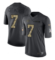 Men's Nike New York Jets #7 Chandler Catanzaro Limited Black 2016 Salute to Service NFL Jersey