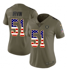 Women's Nike Oakland Raiders #51 Bruce Irvin Limited Olive/USA Flag 2017 Salute to Service NFL Jersey