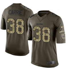 Men's Nike Oakland Raiders #38 T.J. Carrie Elite Green Salute to Service NFL Jersey