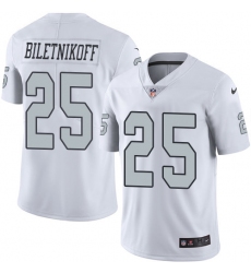 Men's Nike Oakland Raiders #25 Fred Biletnikoff Limited White Rush Vapor Untouchable NFL Jersey