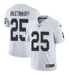 Youth Nike Oakland Raiders #25 Fred Biletnikoff White Vapor Untouchable Limited Player NFL Jersey