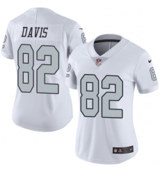 Women's Nike Oakland Raiders #82 Al Davis Elite White Rush Vapor Untouchable NFL Jersey