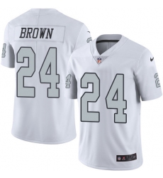 Youth Nike Oakland Raiders #24 Willie Brown Limited White Rush Vapor Untouchable NFL Jersey