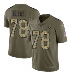 Men's Nike Oakland Raiders #78 Justin Ellis Limited Olive/Camo 2017 Salute to Service NFL Jersey