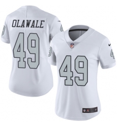 Women's Nike Oakland Raiders #49 Jamize Olawale Limited White Rush Vapor Untouchable NFL Jersey