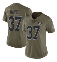 Women's Nike Oakland Raiders #37 Lester Hayes Limited Olive 2017 Salute to Service NFL Jersey