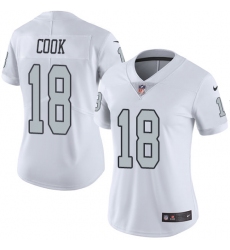 Women's Nike Oakland Raiders #18 Connor Cook Limited White Rush Vapor Untouchable NFL Jersey