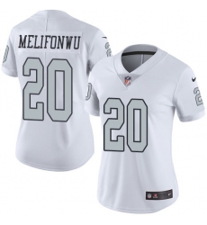 Women's Nike Oakland Raiders #20 Obi Melifonwu Limited White Rush Vapor Untouchable NFL Jersey