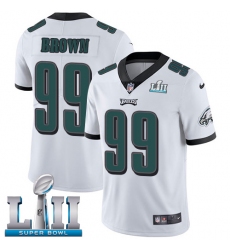 Men's Nike Philadelphia Eagles #99 Jerome Brown White Vapor Untouchable Limited Player Super Bowl LII NFL Jersey