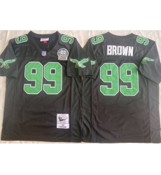 Men's Philadelphia Eagles #99 Jerome Brown Black Throwback Stitched Football Jersey