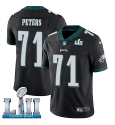 Men's Nike Philadelphia Eagles #71 Jason Peters Black Alternate Vapor Untouchable Limited Player Super Bowl LII NFL Jersey