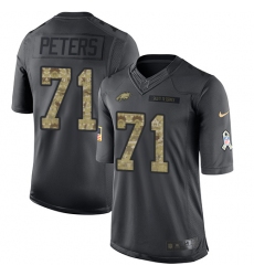 Men's Nike Philadelphia Eagles #71 Jason Peters Limited Black 2016 Salute to Service NFL Jersey