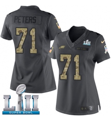 Women's Nike Philadelphia Eagles #71 Jason Peters Limited Black 2016 Salute to Service Super Bowl LII NFL Jersey