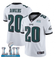Youth Nike Philadelphia Eagles #20 Brian Dawkins White Vapor Untouchable Limited Player Super Bowl LII NFL Jersey