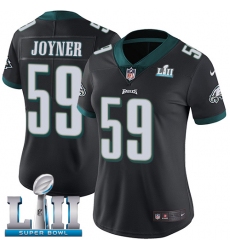 Women's Nike Philadelphia Eagles #59 Seth Joyner Black Alternate Vapor Untouchable Limited Player Super Bowl LII NFL Jersey