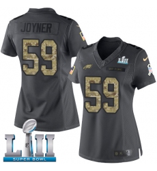 Women's Nike Philadelphia Eagles #59 Seth Joyner Limited Black 2016 Salute to Service Super Bowl LII NFL Jersey