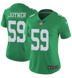 Women's Nike Philadelphia Eagles #59 Seth Joyner Limited Green Rush Vapor Untouchable NFL Jersey