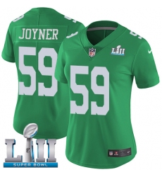 Women's Nike Philadelphia Eagles #59 Seth Joyner Limited Green Rush Vapor Untouchable Super Bowl LII NFL Jersey