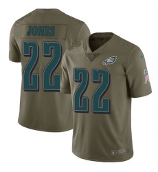 Youth Nike Philadelphia Eagles #22 Sidney Jones Limited Olive 2017 Salute to Service NFL Jersey