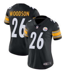 Women's Nike Pittsburgh Steelers #26 Rod Woodson Black Team Color Vapor Untouchable Limited Player NFL Jersey