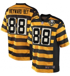 Men's Nike Pittsburgh Steelers #88 Darrius Heyward-Bey Limited Yellow/Black Alternate 80TH Anniversary Throwback NFL Jersey