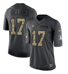 Youth Nike Pittsburgh Steelers #17 Joe Gilliam Limited Black 2016 Salute to Service NFL Jersey