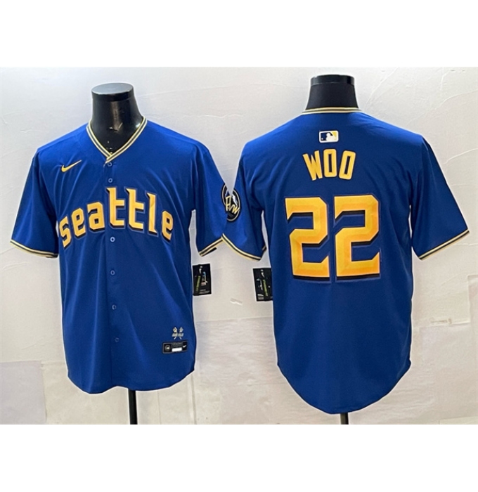 Men's Seattle Mariners #22 Bryan Woo Royal 2025 Limited Stitched jersey