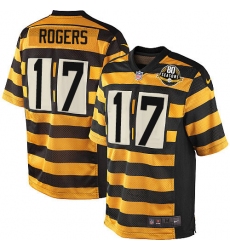 Men's Nike Pittsburgh Steelers #17 Eli Rogers Limited Yellow/Black Alternate 80TH Anniversary Throwback NFL Jersey