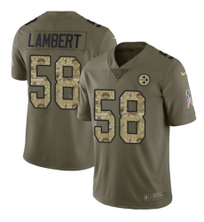 Men's Nike Pittsburgh Steelers #58 Jack Lambert Limited Olive/Camo 2017 Salute to Service NFL Jersey