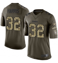 Men's Nike Pittsburgh Steelers #32 Franco Harris Elite Green Salute to Service NFL Jersey
