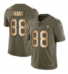 Men's Nike Pittsburgh Steelers #88 Limited Olive/Gold 2017 Salute to Service NFL Jersey