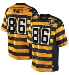 Youth Nike Pittsburgh Steelers #86 Hines Ward Limited Yellow/Black Alternate 80TH Anniversary Throwback NFL Jersey