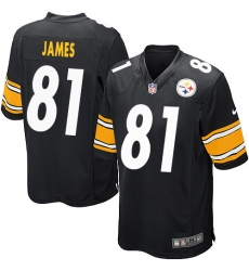 Men's Nike Pittsburgh Steelers #81 Jesse James Game Black Team Color NFL Jersey