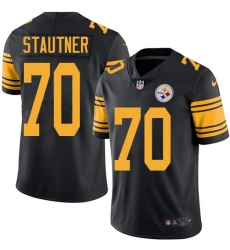 Youth Nike Pittsburgh Steelers #70 Ernie Stautner Elite Black Rush Vapor Untouchable NFL Jersey