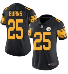 Women's Nike Pittsburgh Steelers #25 Artie Burns Limited Black Rush Vapor Untouchable NFL Jersey