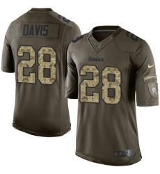 Men's Nike Pittsburgh Steelers #28 Sean Davis Elite Green Salute to Service NFL Jersey
