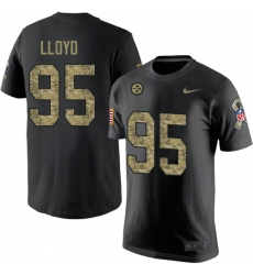 Nike Pittsburgh Steelers #95 Greg Lloyd Black Camo Salute to Service T-Shirt