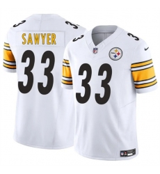 Men's Pittsburgh Steelers #33 Jack Sawyer White 2025 Draft F.U.S.E. Vapor Limited Football Stitched Jersey
