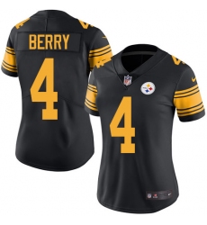 Women's Nike Pittsburgh Steelers #4 Jordan Berry Limited Black Rush Vapor Untouchable NFL Jersey