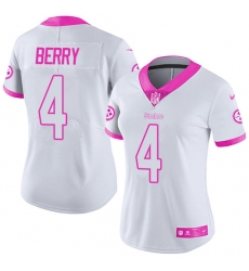 Women's Nike Pittsburgh Steelers #4 Jordan Berry Limited White/Pink Rush Fashion NFL Jersey