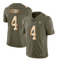 Youth Nike Pittsburgh Steelers #4 Jordan Berry Limited Olive/Gold 2017 Salute to Service NFL Jersey