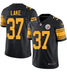 Men's Nike Pittsburgh Steelers #37 Carnell Lake Limited Black Rush Vapor Untouchable NFL Jersey