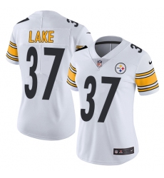 Women's Nike Pittsburgh Steelers #37 Carnell Lake White Vapor Untouchable Limited Player NFL Jersey