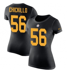 Women's Nike Pittsburgh Steelers #56 Anthony Chickillo Black Rush Pride Name & Number T-Shirt