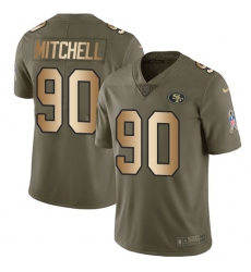 Youth Nike San Francisco 49ers #90 Earl Mitchell Limited Olive/Gold 2017 Salute to Service NFL Jersey