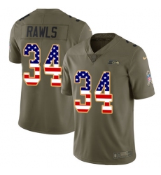Youth Nike Seattle Seahawks #34 Thomas Rawls Limited Olive/USA Flag 2017 Salute to Service NFL Jersey