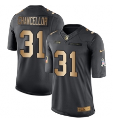 Men's Nike Seattle Seahawks #31 Kam Chancellor Limited Black/Gold Salute to Service NFL Jersey