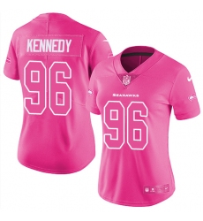 Women's Nike Seattle Seahawks #96 Cortez Kennedy Limited Pink Rush Fashion NFL Jersey