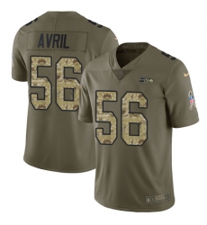 Youth Nike Seattle Seahawks #56 Cliff Avril Limited Olive/Camo 2017 Salute to Service NFL Jersey